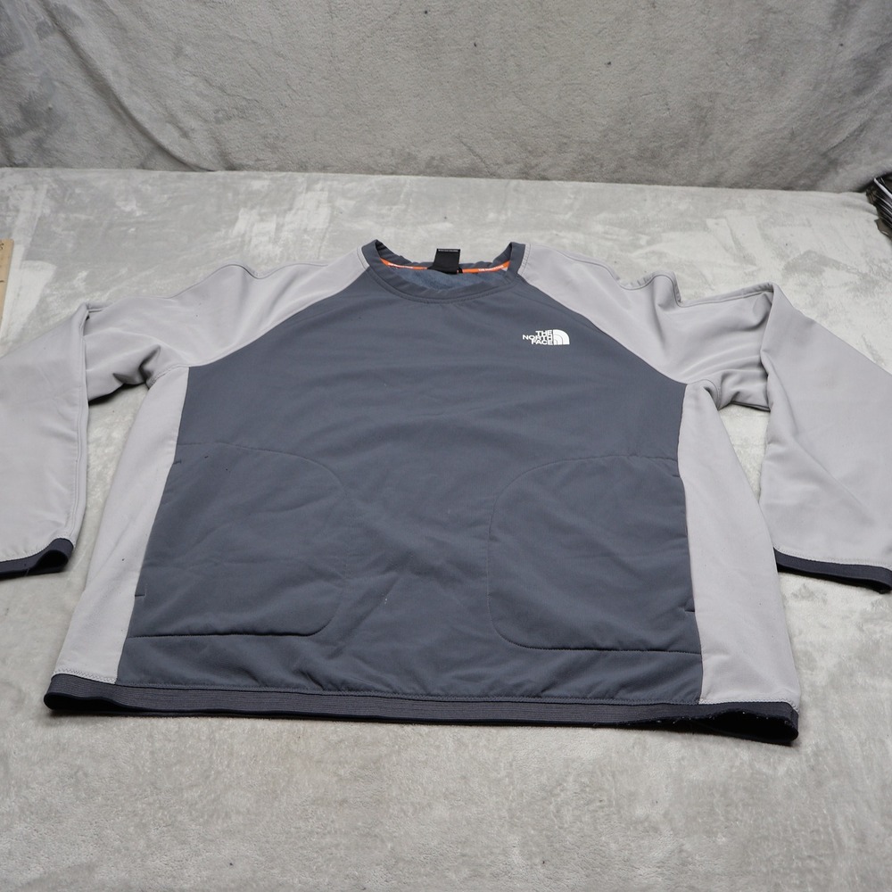 North Face Sweatshirt Mens XXL Grey Tekware Fleece Crew Pullover Outdoor Hiking